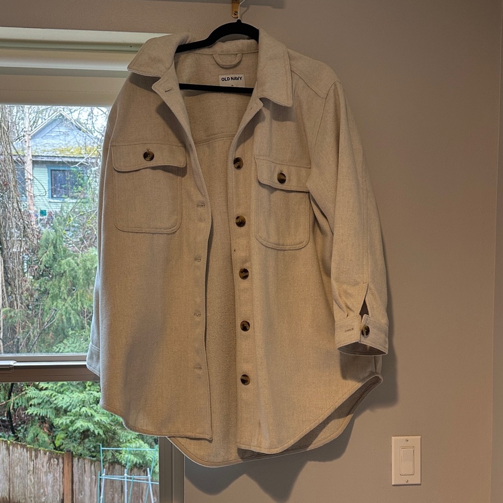 Old Navy Women's Beige Wool Shacket